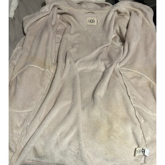 UGG Miranda Women's M Fleece Plush 2 Pocket Belted Cream Cozy Bath Robe - Picture 9 of 9